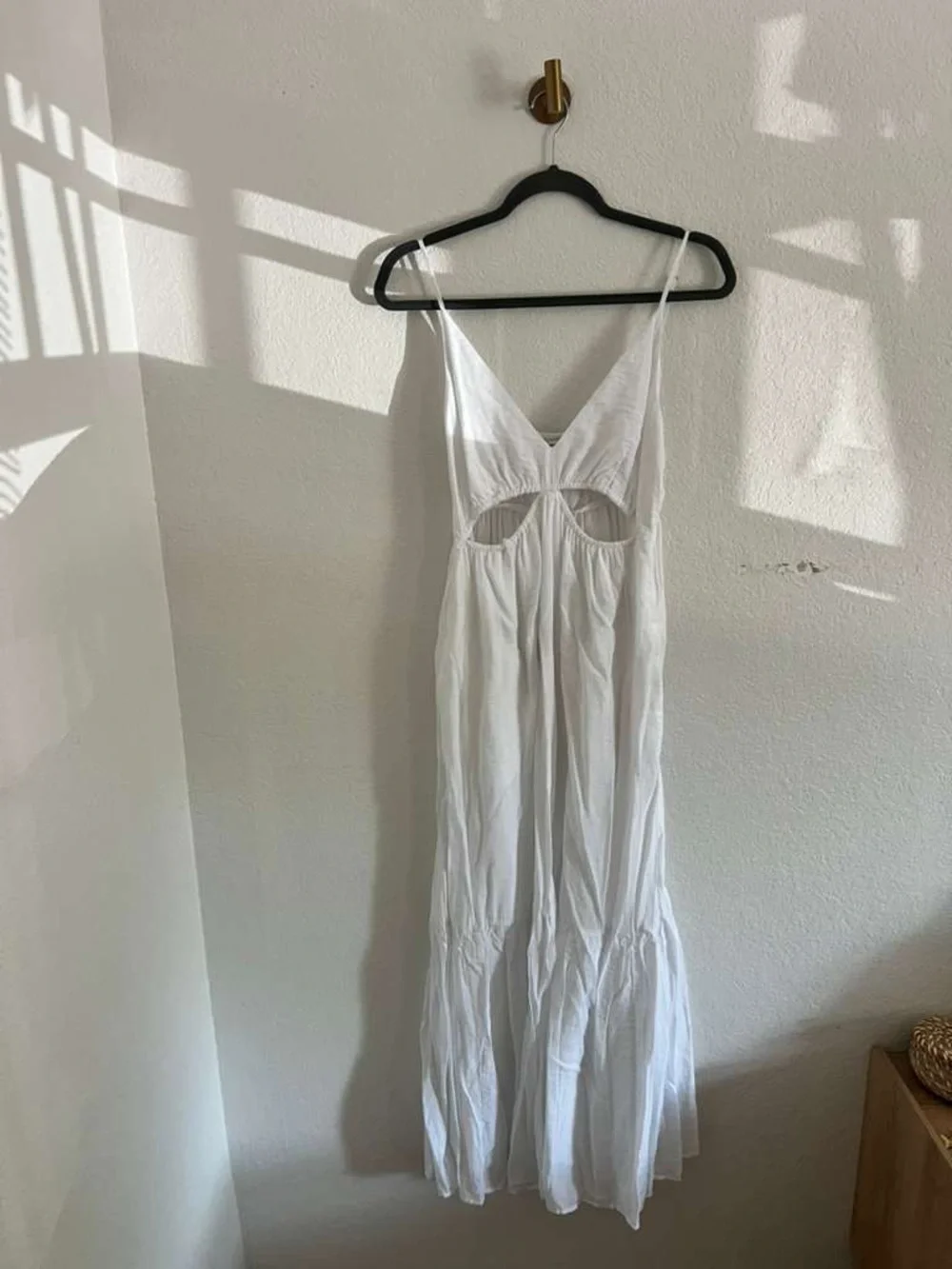Abercrombie & Fitch White Cutout Spaghetti-Strap Maxi Dress Sz Medium